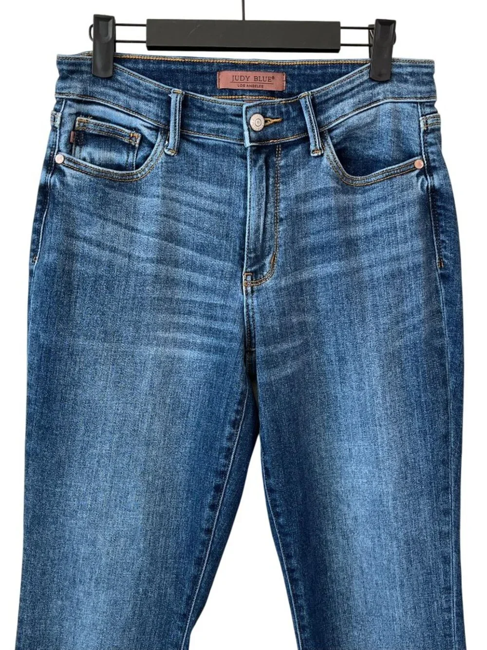 Judy Blue Boyfriend Fit Jeans Size 5/27 Stretch Cuffed Dark Wash